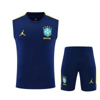 Brazil Adult Pre Match Sleeveless Navy Soccer Kit 2026