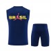 Brazil Adult Pre Match Sleeveless Navy Soccer Kit 2026