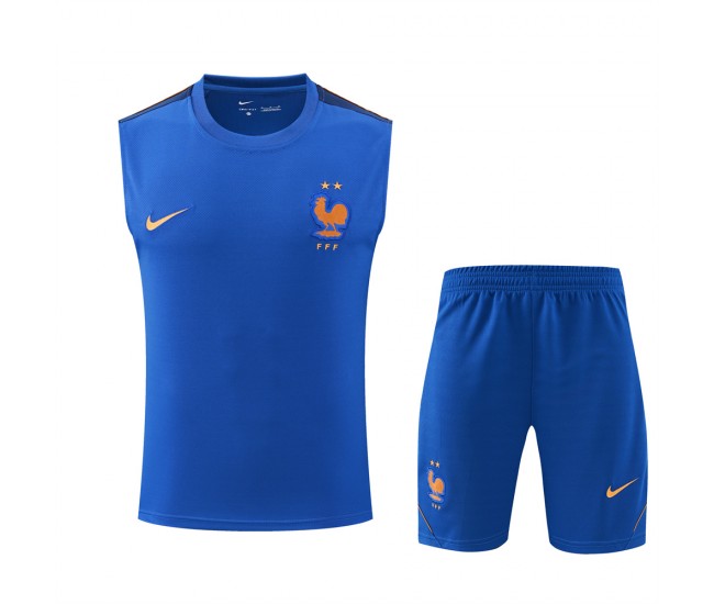 France Adult Pre Match Sleeveless Blue Soccer Kit 2026