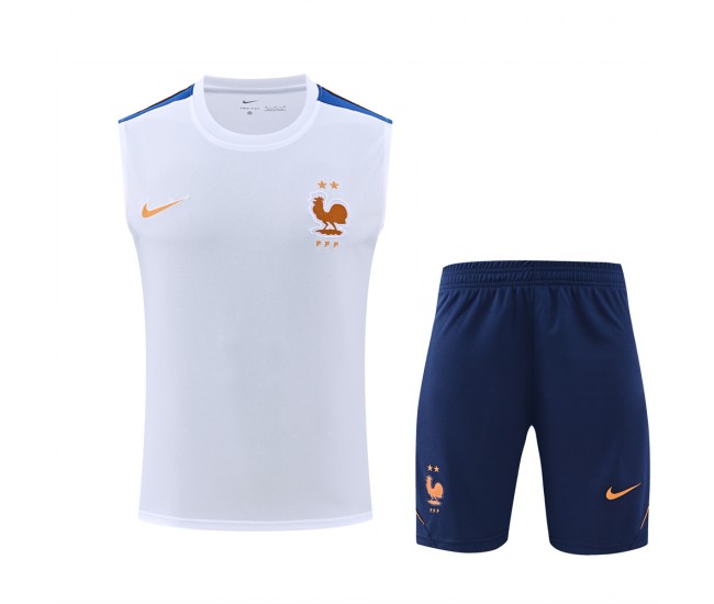 France Adult Pre Match Sleeveless White Soccer Kit 2026