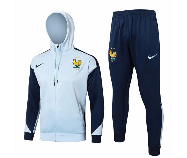 France National Team White Training Hooded Presentation Soccer Tracksuit 2024-25