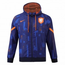 Holland Mens Blue Windbreaker Soccer Jacket 2024-25