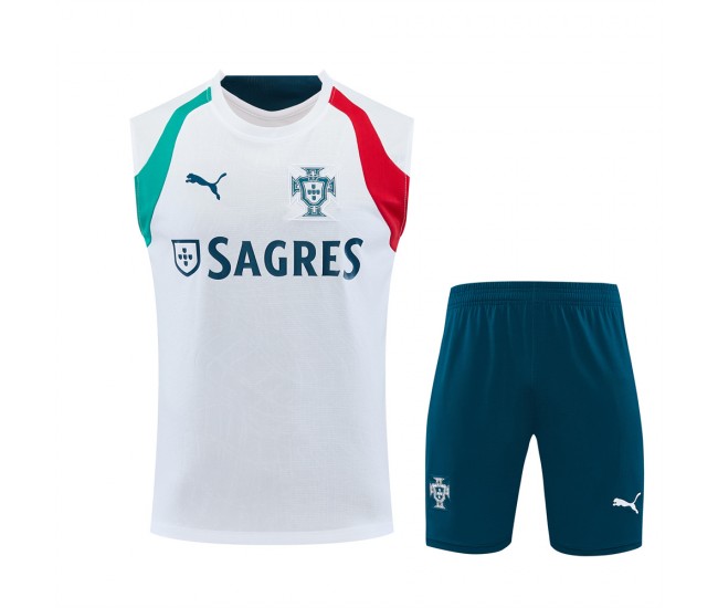 Portugal Adult White Pre Match Sleeveless Soccer Kit 2026