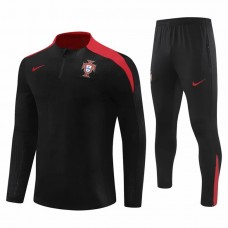 Portugal National Team Black Training Technical Soccer Tracksuit 2023-24 Portugal National Team Black Training Technical Soccer Tracksuit 2023-24