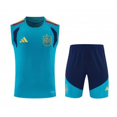 Spain Adult Blue Training Sleeveless Soccer Kit 2026