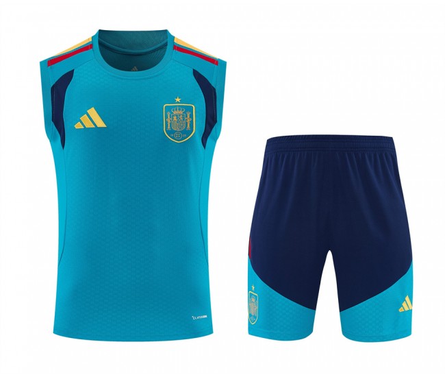 Spain Adult Blue Training Sleeveless Soccer Kit 2026