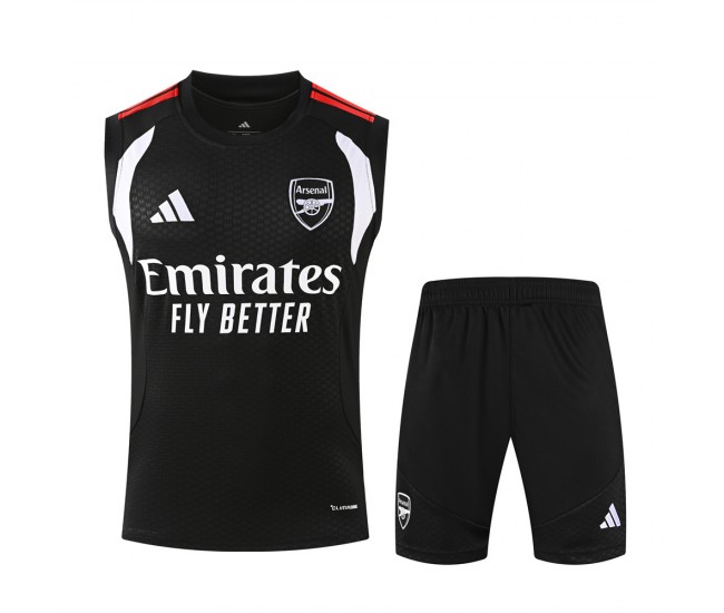 Arsenal Adult Black Sleeveless Training Soccer Kit 2026-27