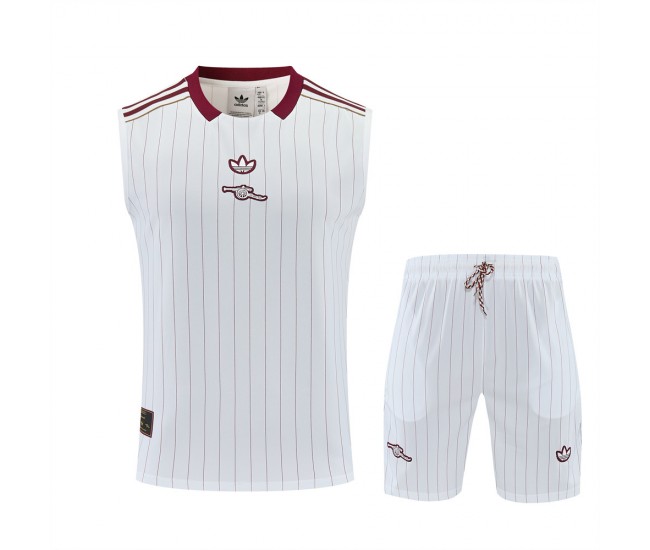 Arsenal Adult White Terrace Icons Sleeveless Soccer Kit 2025-26