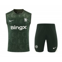 Chelsea Adult Pre Match Training Green Sleeveless Soccer Kit 2025-26