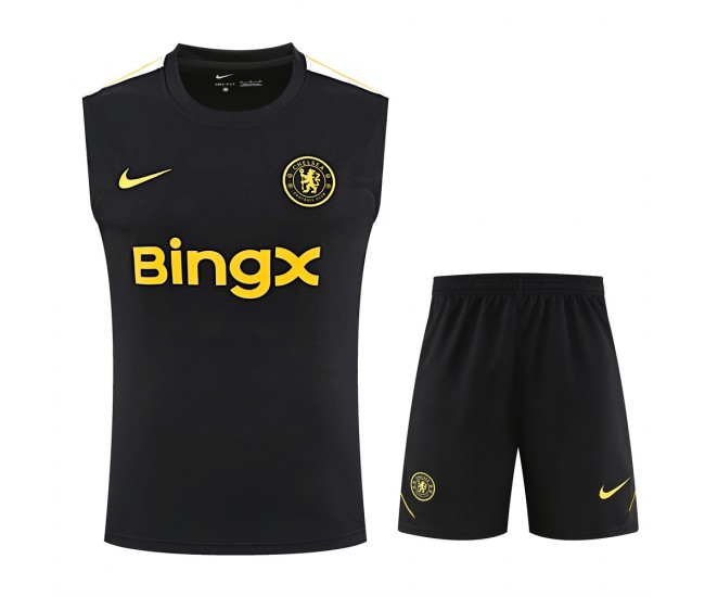 Chelsea Adult FC Black Sleeveless Soccer Kit 2026-27