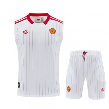 Manchester United Adult Terrace Icons White Training Sleeveless Soccer Kit 2025-26 