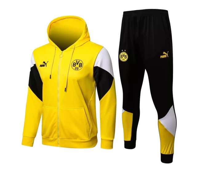 BVB Borussia Dortmund Yellow Hooded Presentation Soccer Tracksuit 2021-22