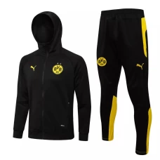 BVB Borussia Dortmund Black Hooded Presentation Soccer Tracksuit 2021-22