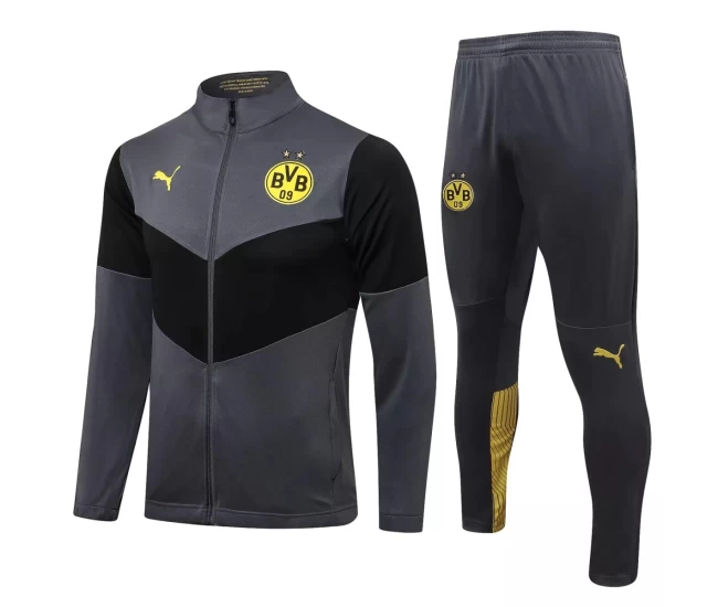 BVB Borussia Dortmund Grey Training Presentation Soccer Tracksuit 2021-22