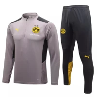 BVB Borussia Dortmund Grey Training Technical Soccer Tracksuit 2021-22