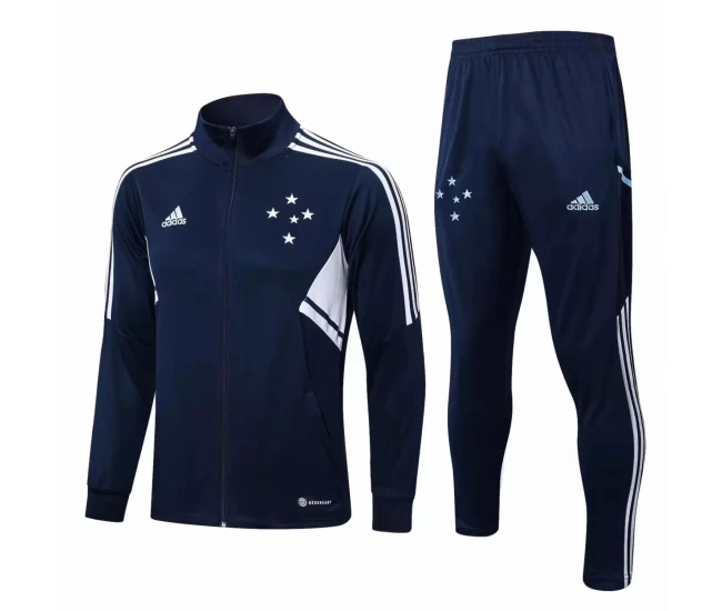 Cruzeiro Navy Training Presentation Soccer Tracksuit 2022-23