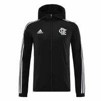 Flamengo Mens Windrunner Full Zip Hooded Soccer Jacket Black 2023-24