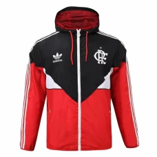 Flamengo Mens Windrunner Full Zip Hooded Soccer Jacket Red 2023-24