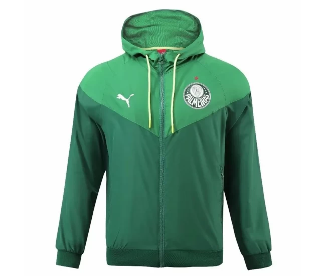 Palmeiras Mens Windrunner Full Zip Hooded Soccer Jacket 2023-24