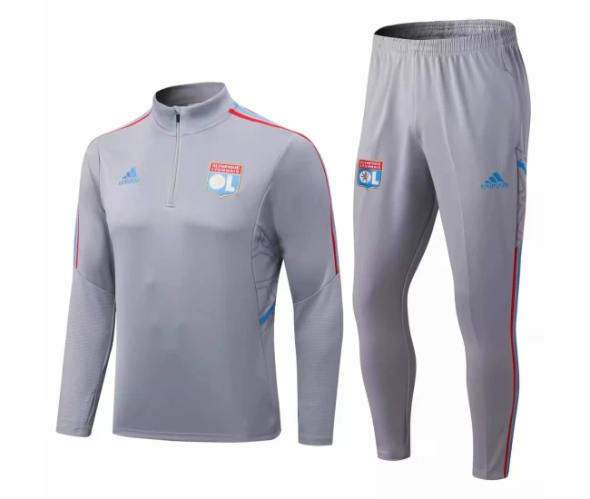 Olympique Lyonnais Grey Training Technical Soccer Tracksuit 2022-23