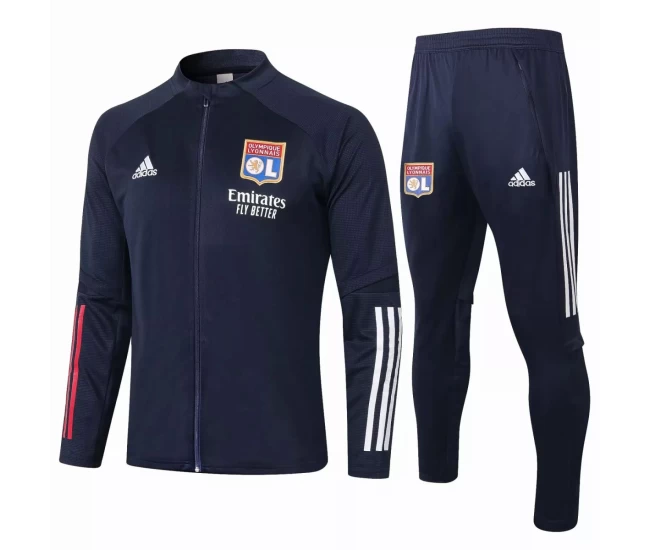 Olympique Lyonnais Presentation Soccer Tracksuit Navy 2020 2021