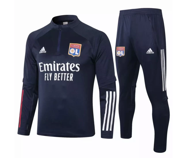 Olympique Lyonnais Training Soccer Tracksuit Navy 2020 2021