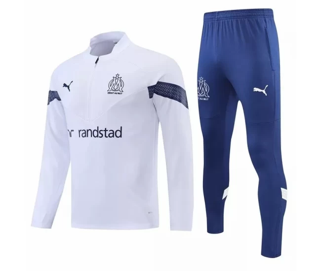 Olympique Marseille White Training Technical Soccer Tracksuit 2022-23