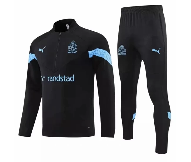 Olympique Marseille Black Training Technical Soccer Tracksuit 2022-23