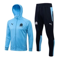 Olympique Marseille Blue Hooded Presentation Soccer Tracksuit 2021-22