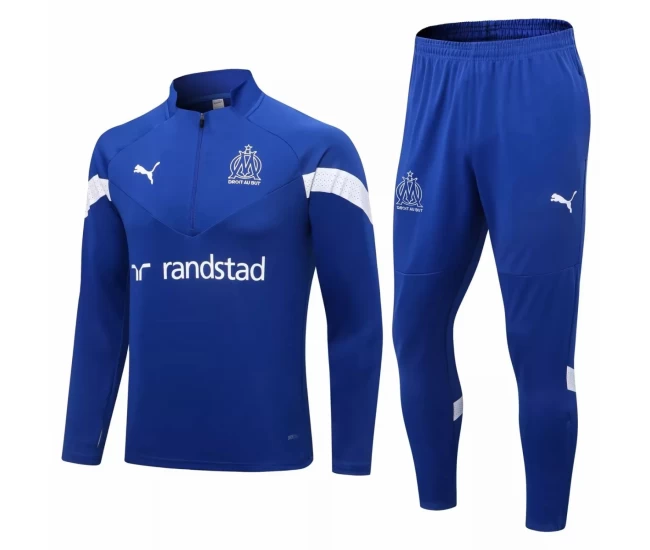 Olympique Marseille Blue Training Technical Soccer Tracksuit 2022-23