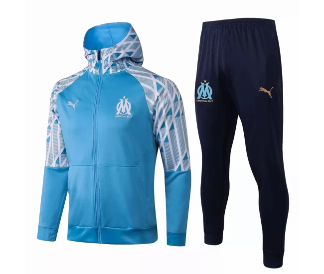 Olympique Marseille Training Technical Soccer Tracksuit Blue 2021