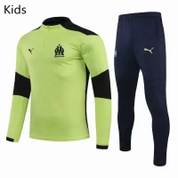 Olympique Marseille Training Technical Soccer Tracksuit Yellow Kids 2020 2021
