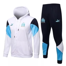 Olympique Marseille White Hooded Presentation Soccer Tracksuit 2021-22