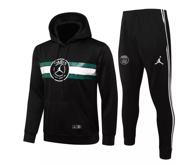 PSG X Jordan Hooded Black Training Technical Soccer Tracksuit 2021-22