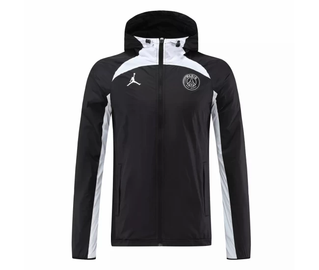 PSG Jordan Mens Black Windrunner Soccer Jacket 2022-23