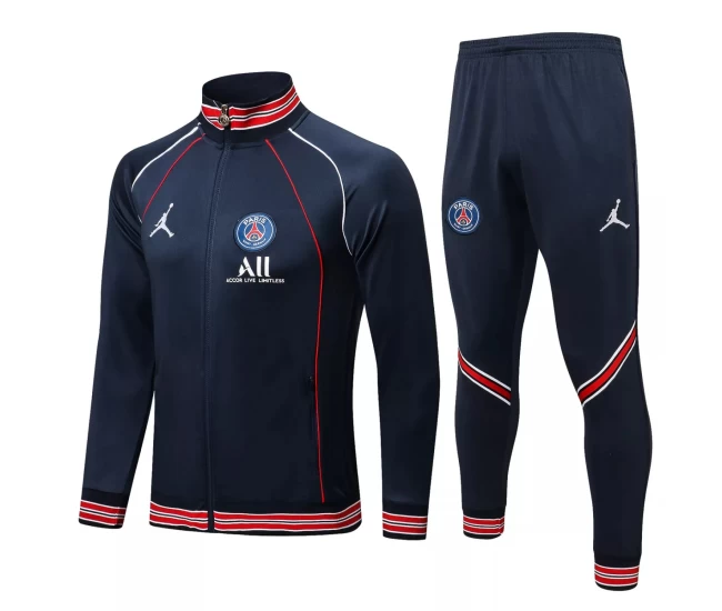 Jordan X PSG Navy Training Presentation Soccer Tracksuit 2021-22