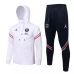 PSG X Jordan White Hooded Presentation Soccer Tracksuit ​2021-22