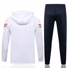 PSG X Jordan White Hooded Presentation Soccer Tracksuit ​2021-22