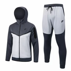 Nike Grey White Training Hoodie Presentation Soccer Tracksuit 2022-23