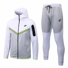 Nike White Grey Training Hoodie Presentation Soccer Tracksuit 2022-23