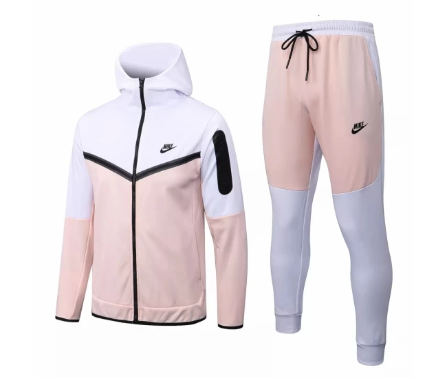 Nike White Pink Training Hoodie Presentation Soccer Tracksuit 2022-23