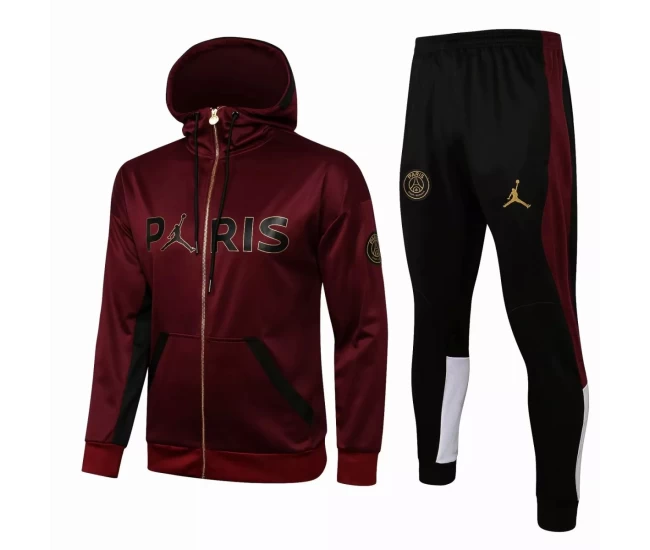 PSG Jordan Soccer Presentation Burgundy Tracksuit 2021 2022