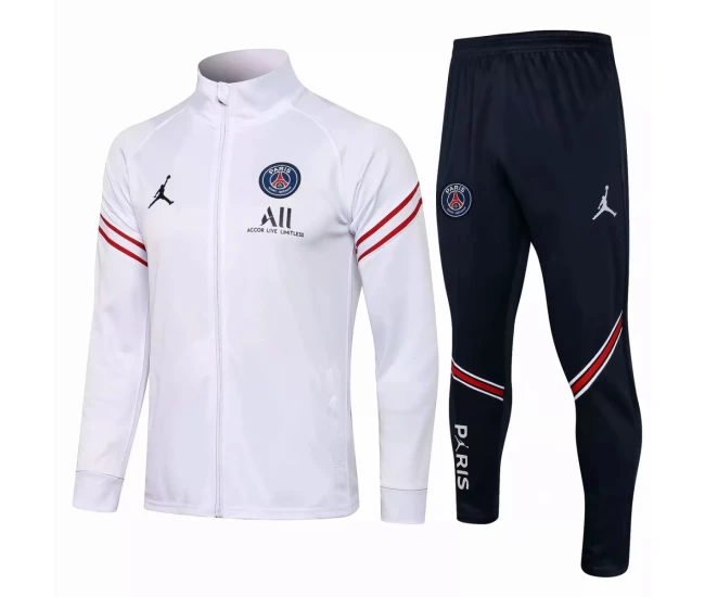 PSG Jordan Soccer Training Presentation Tracksuit White 2021 2022