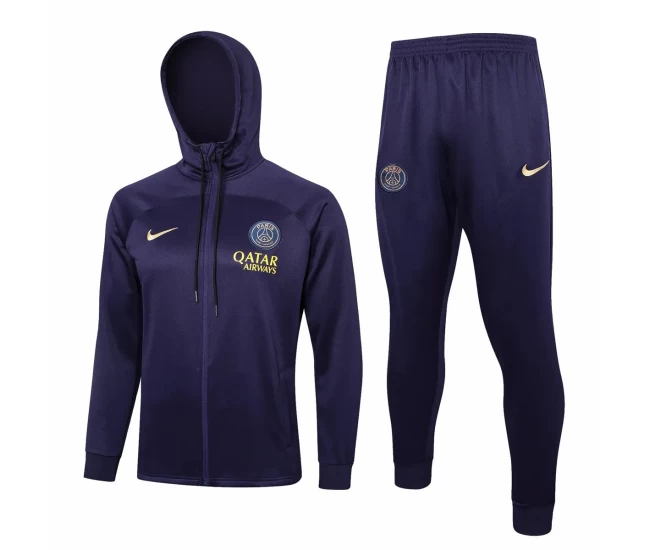 PSG Navy Hooded Presentation Soccer Tracksuit 2023-24