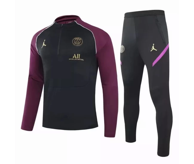 PSG Jordan Training Technical Soccer Tracksuit Black Purple 2021