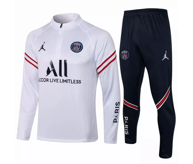 PSG Jordan Training Technical Soccer Tracksuit White 2021 2022