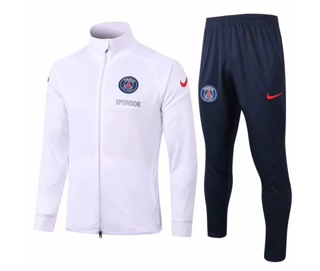 PSG White Training Presentation Soccer Tracksuit 2020