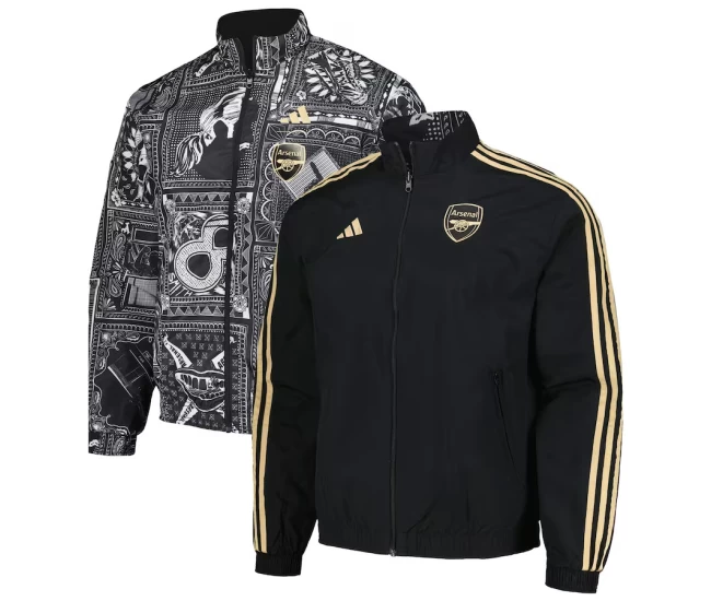 Arsenal Mens Ian Wright Anthem Reversible Full-Zip Soccer Jacket 2023-24