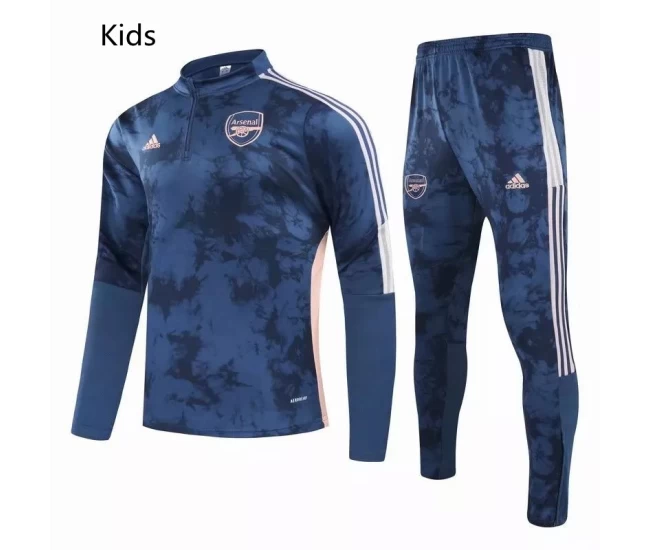 Arsenal Training Technical Soccer Tracksuit Kids Deep Blue 2021