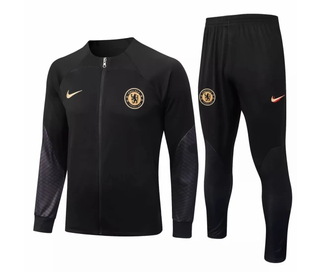 Chelsea FC Black Training Presentation Soccer Tracksuit 2022-23